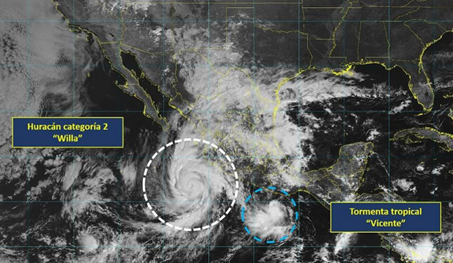 Alertan por acercamiento de huracán Willa a costas y sierra de Jalisco 