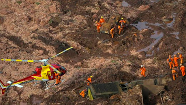 Suman nueve muertos y 300 desaparecidos tras colapso de una presa en Brasil
