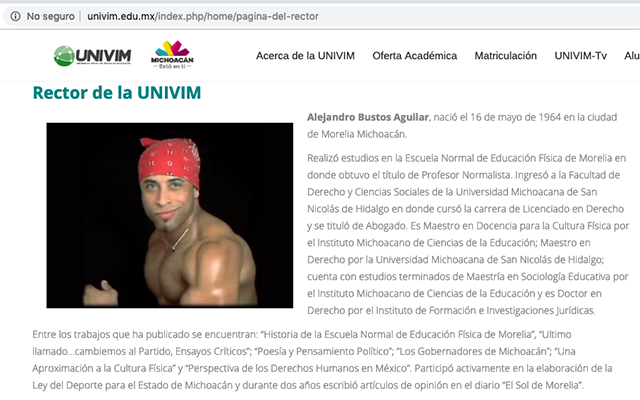 TROLLEAN A RECTOR UNIVERSIDAD VIRTUAL DE MICHOACÁN EN EL SITIO WEB DE LA UNIVIM