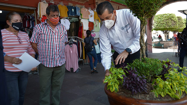 Comerciantes de La Piedad adoptan macetones con plantas