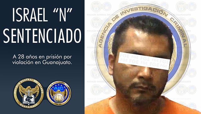 Sentenciado a 28 años por violación de menor en Guanajuato