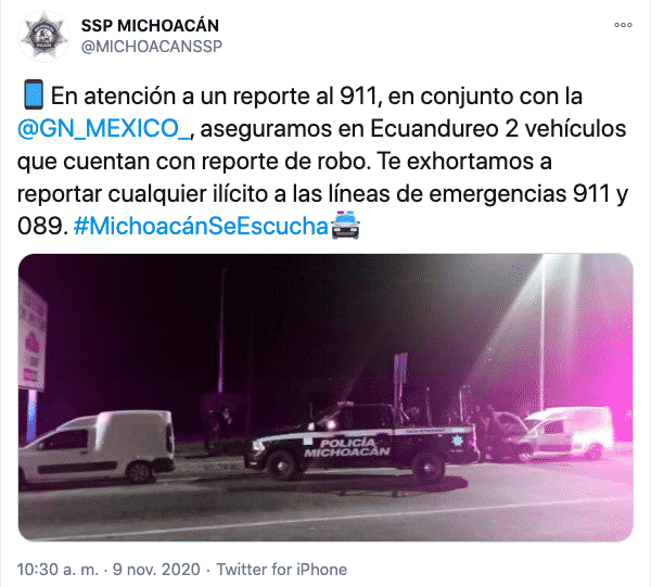 autos robados y recuperados en Ecuandureo 2