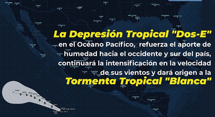 Tormenta tropical “Blanca” se forma frente a Jalisco