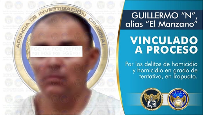 Por 2 cargos de homicidio ocurridos en Irapuato vinculan a “El Manzano”