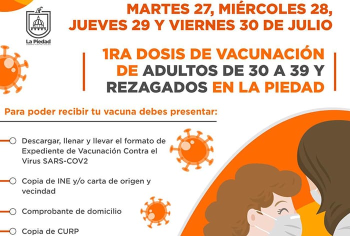 vacunación La Piedad 30-39 años