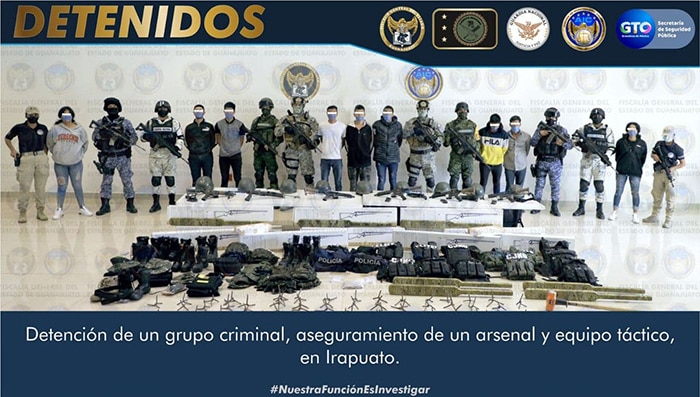 Detienen en Irapuato a 13 presuntos integrantes del crimen organizado