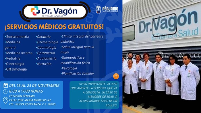 Dr. Vagón, el tren de la salud regresa a Pénjamo