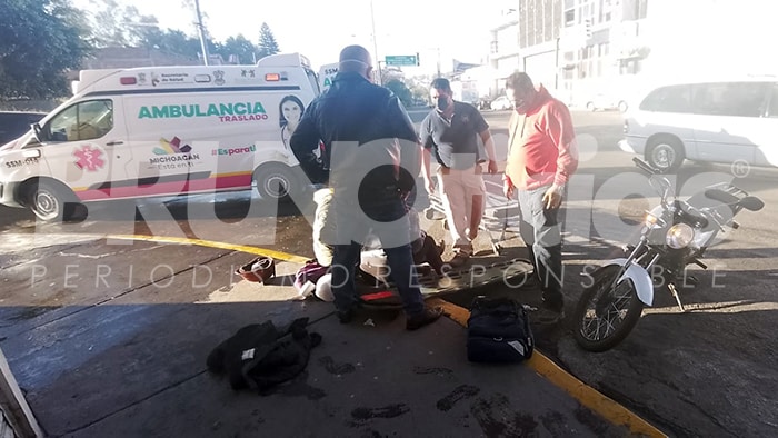 Derrape de motociclistas deja a una persona lesionada en La Piedad