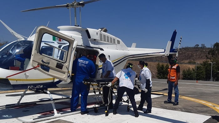 Trasladan en helicóptero de la SSP a paciente de La Piedad a Morelia