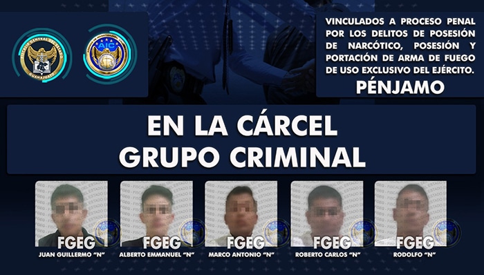 5 Integrantes de célula criminal fueron detenidos en Pénjamo