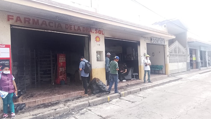 farmacia incendio Santa Ana Pacueco