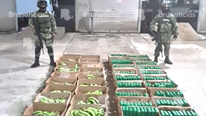 Entre bananas encontraron más de 200 kilos de cocaína en Chiapas