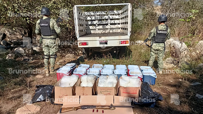 Asegura Ejército en Apatzingán 261 kilos de metanfetamina