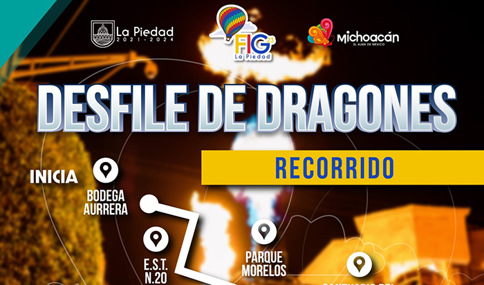 El Desfile de Dragones marca el inicio del Festival del Globo en La Piedad